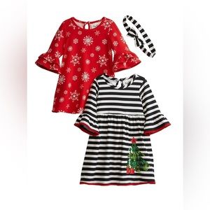 Baby Girl 2 pack Snowflake Tree Dresses